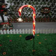 5入組聖誕老人手杖戶外風景燈,聖誕節街道燈光,太陽能竹編聖誕老人手杖,適用於花園車道草坪花園裝飾聖誕節假日禮物