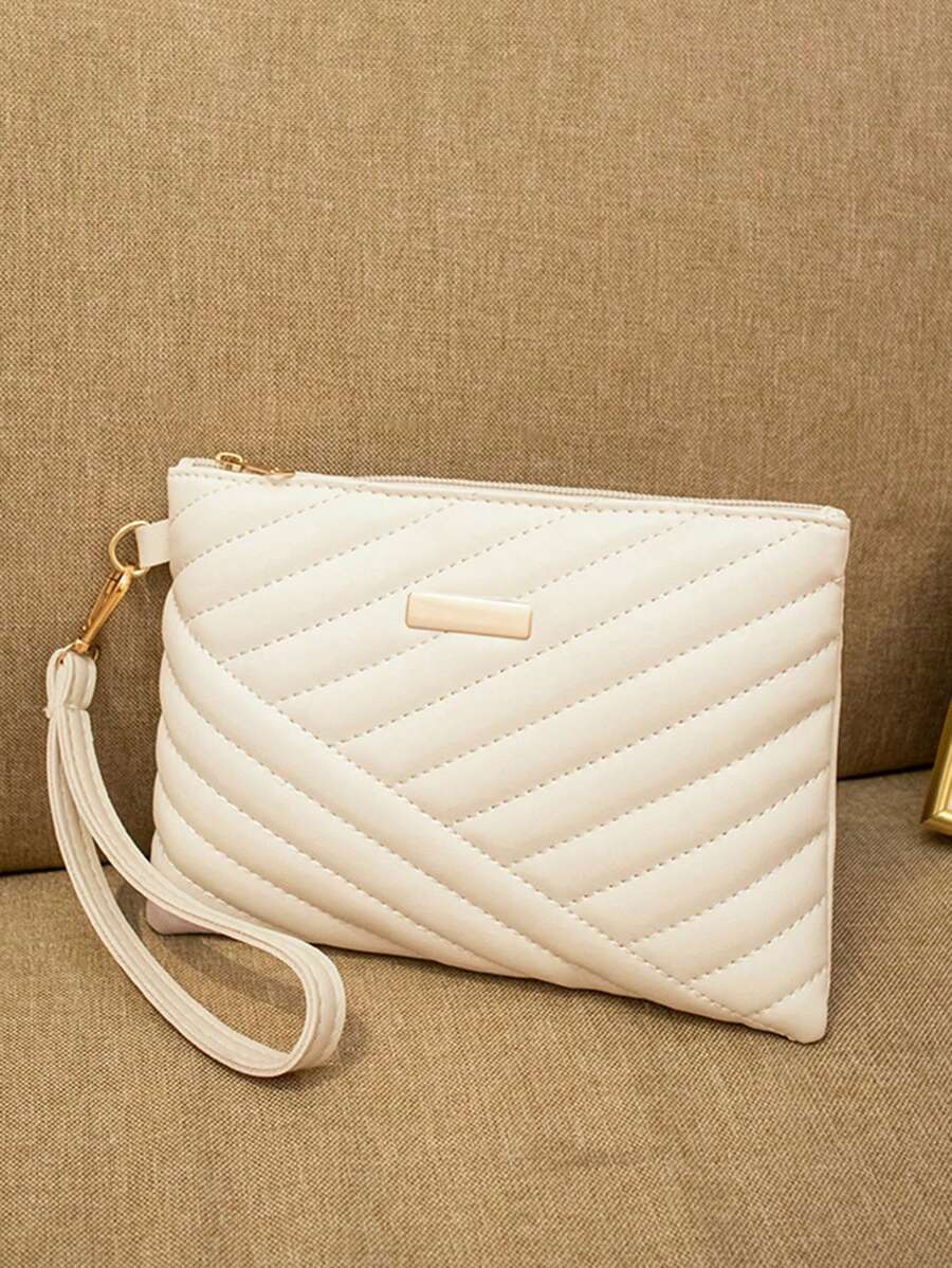 2025新款女包韩版时尚百搭刺绣线条手拿包手机包休闲