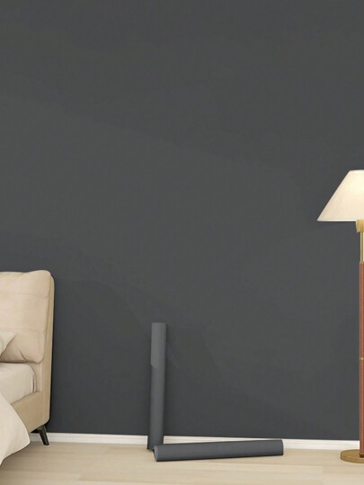 Roll Self Adhesive Wallpaper In Dark Grijs Imitation Diatom Mud Effen Bedroom Living Room, Seamless Splicing Wand Sticker, Renovation Stickers Peel Panels, Paper, Wallpapers, ation Items Refresh Your Home, Rama Birthday Graduation