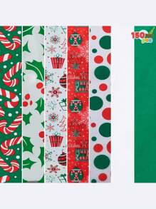 Joyfy 150 Sheets Tissue Paper Assortement Classic Christmas Design, Gift Wrap Paper, Accessory For Gift Boxes, Gift Wrapping Bags And Wine Bottles
