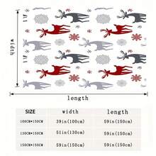 1條印有麋鹿圖案的聖誕主題印花法蘭絨毛毯,適用於午睡、沙發、床、辦公室、露營和旅行,柔軟保暖 - 麋鹿 - 查看 3