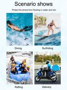 Funda Contra Agua Universal Para Celulares Sumergible IPX8 Con Flotador 6.5 Pulgadas - Negro - Ver 4