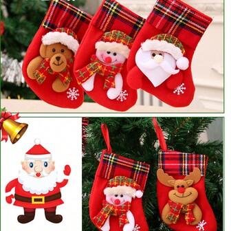 Suministros De Decoración Navideña: Calcetines De Santa Claus, Adornos De Árbol De Navidad, Bolsa De Regalo De Calcetines De Navidad, Saco De Santa
