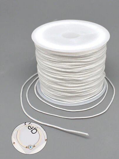 1 st Icke-elastisk vit pärlsnöre, färgglad hantverkstrådssnöre för smycketillverkning Armband Halsband DIY Craft pärlsnöre pärlsnöre