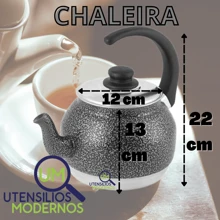 Chaleira em Alumínio n18 2 Litros Craqueado - Cinza - Visão 3