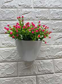 Vaso de Parede com plantas mosquitinho artifiais 13cm