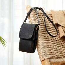 BOSTANTEN Leather Small Crossbody Bags for Women Designer Cell Phone Bag Wallet Purses Adjustable Strap - 黑色 - 查看 1