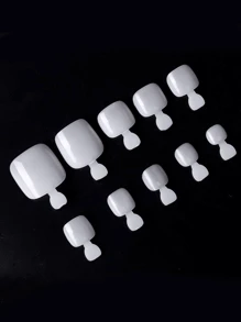 100pcs/Box Square Toenail Tips Full Cover Clear False Toe Nails Press On Fake Acrylic Feet Nail Art Tips Manicure Tools Nail Supplies - White - View 4