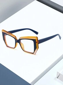 1pc/3pcs Stylish Polygonal TR90 Colorblock Artistic Women Eyeglasses - Multicolor - View 2