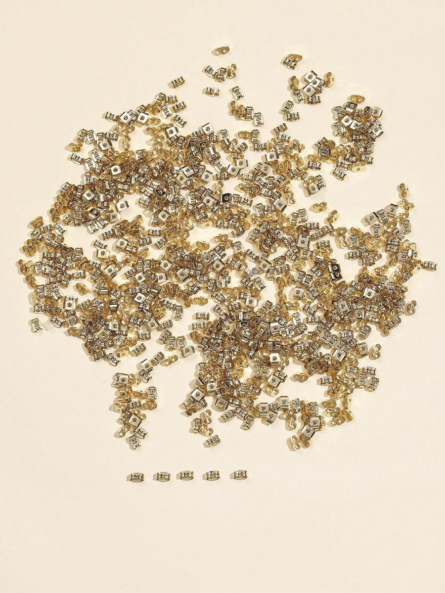 100入組蝴蝶形耳環背扣,適合佩戴耳環 - 金黃色 - 查看 1