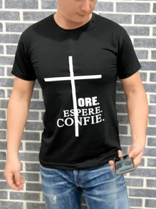 Men T-Shirts - 黑色 - 查看 1