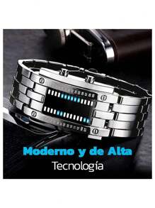 Reloj LED Binario de Acero Inoxidable Bluelander para Hombre - Plateado - Ver 1