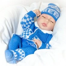 Muñeco Bebe Prematuro Dormido mini - Azul - Ver 1