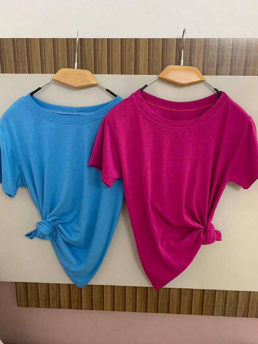 Women T-Shirts - 玫紅色 - 查看 1
