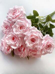9/18/36 Heads Roses Artificial Silk Flowers, Fake Roses With Long Stems Realistic Faux Rose Bouquets For Wedding Decorations Bridal Shower Centerpieces Floral Arrangements Party Home Table Decor For Wedding Decoration, Valentine'S Day Decor, Birthday Decor, Anniversary Decor, Holiday Decor, Graduation Decoration, Party Decor Supplies Spring Flowers, Spring Decorations For Home - 咖啡棕 - 查看 3
