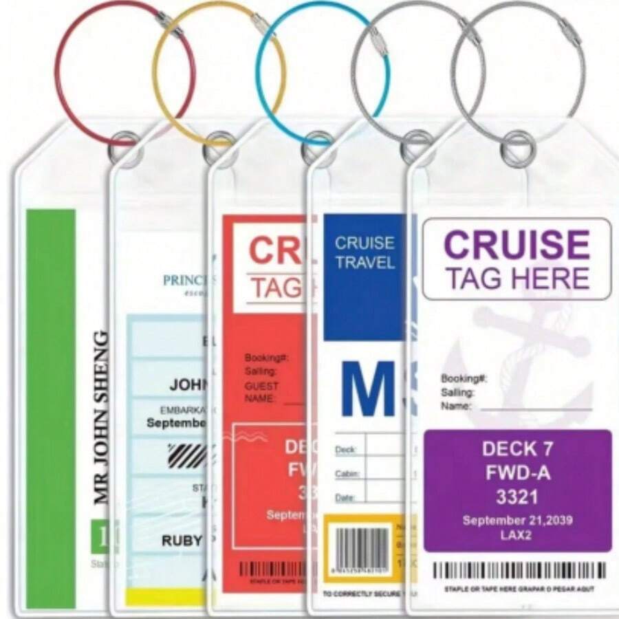 5 cái/gói Thẻ hành lý trong suốt bằng nhựa PVC, Nhãn vali du lịch kinh doanh Thẻ nhựa mềm, Hộp đựng thẻ hành trình không thấm nước Cần thiết cho hành trình - Trong sáng - Xem 1