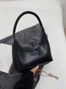 Bolso de axila de diseño único y moderno 2024 con bolso de hombro en forma de creciente de alta calidad y estilo de bolso baguette - Negro - Ver 3