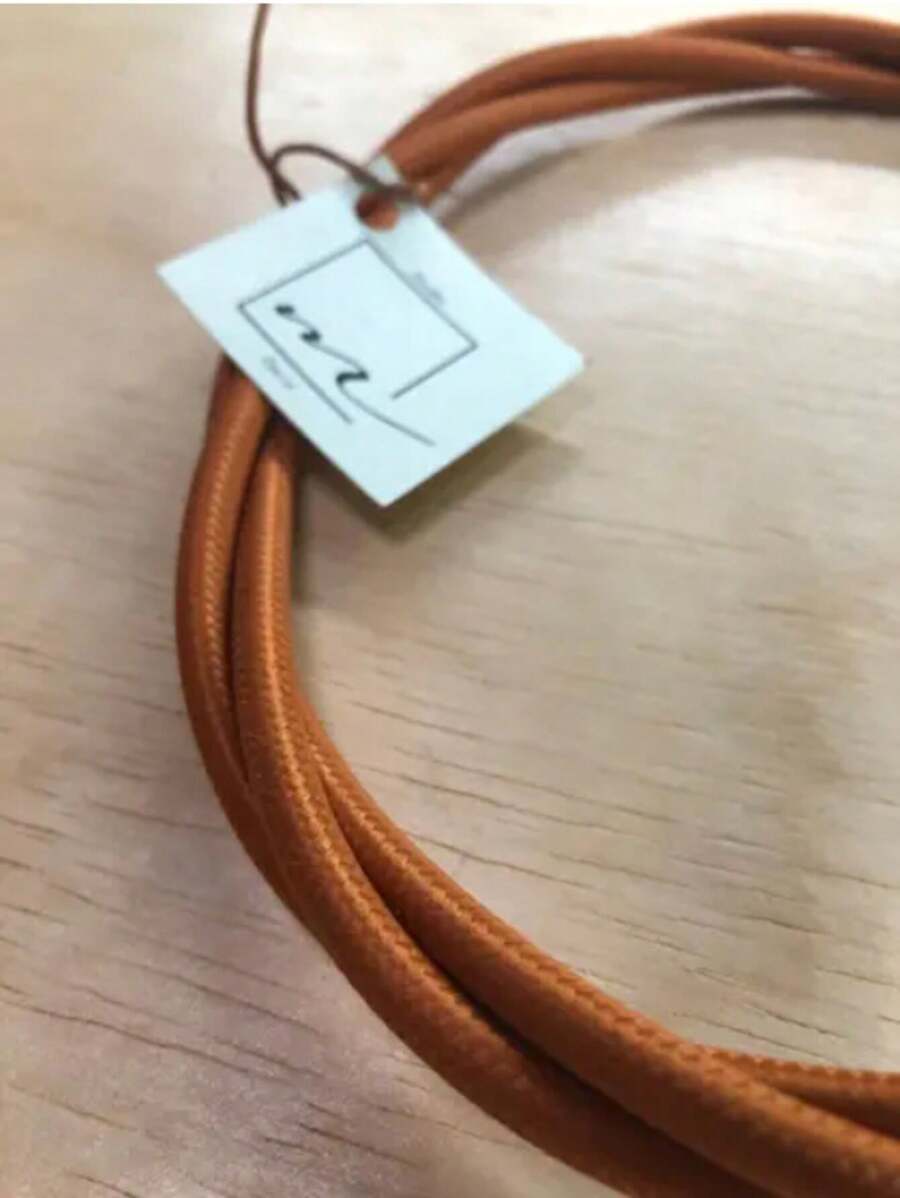 Fio/cabo Tecido C/ Interruptor e Plug Preto para Luminária E Abajur 1,50 Metros - Bronze - Visão 1
