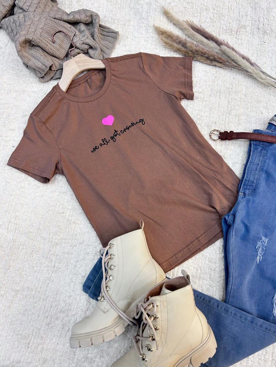 Women T-Shirts - 巧克力棕 - 查看 1