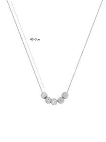 925純銀霧面銀珠項鍊女性 Niche 設計高端優雅圓珠鎖骨鏈時尚假期裝飾