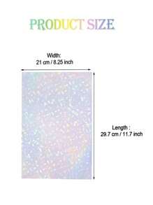 20張鐳射貼紙紙透明A4乙烯基貼紙紙自黏式防水透明膜帶寶石點彩虹星星圖案,11.7X8.3英寸(寶石,點,彩色,星星) - 彩色 - 查看 3