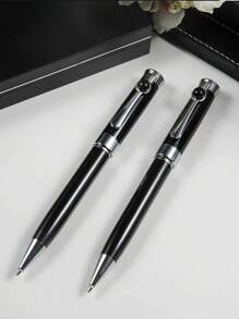 STONEGO 1PC 奢华圆珠笔，黑色中号笔尖可填充滚珠笔，书写流畅，不锈钢笔，优雅签名行政笔，礼品笔，适合男士女士、学校、办公室、商务