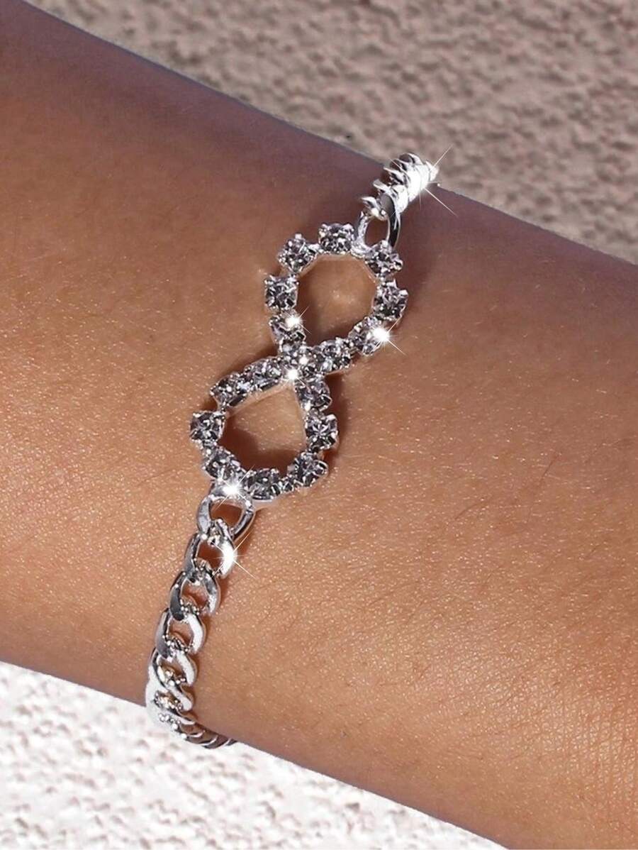 Pulsera Del Número De La Suerte 8 - Plateado - Ver 1