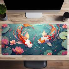 Màu nước Koi Cá Mở rộng Chơi game bằng chuột Tấm lót Lớn Đệm bàn Với Đế cao su chống trượt Và Khâu , Bàn phím Thảm lót chuột Bàn Tấm lót Cho công việc , Trò Chơi , Văn phòng , Nhà - Nhiều màu - Xem 2