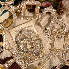 30入組復古風格藝術鏤空邊框卡剪貼簿裝飾 - 銅色 - 查看 1