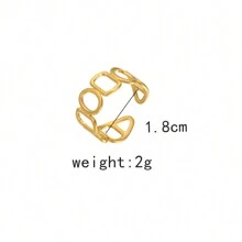 Dellgoo 1 Pieza Acero Inoxidable Con Diseño De Anillo Abierto De Forma Circular En Color Dorado