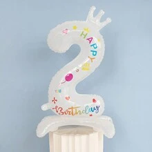 32 英寸週年紀念氣球年份皇冠數字氣球生日聖誕派對裝飾兒童成人戶外嬰兒洗禮 - 2 - 查看 2