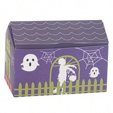 5 Cajas Creativas Para Regalo De Halloween, Caja De Dulces Para Golosinas, Caja De Empaque Para Galletas De Fiesta - Morado - Ver 4