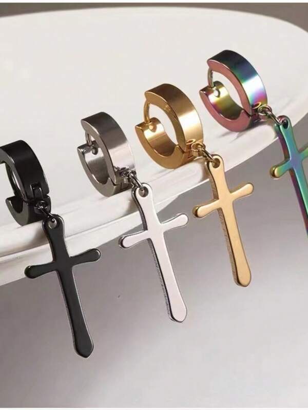 Orecchini Ins europeo & americano alla moda hip hop stile semplice incrociato