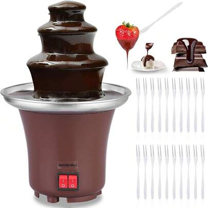 Mini Fuente De Chocolate Fundido Tres Pisos Bombón Frutas