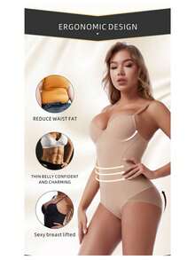 Bộ đồ liền thân dành cho nữ màu trơn - Màu be - Xem 3