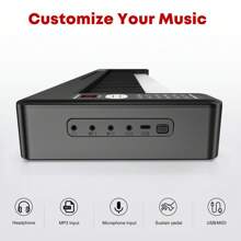 LEKATO 61 Key Folding Piano Keyboard, Semi-Weighted Keys Portable Electric Piano With Music Rest, Travel Bag, Piano Pedal, Bluetooth MIDI Amp For Beginner - 黑色 - 查看 6
