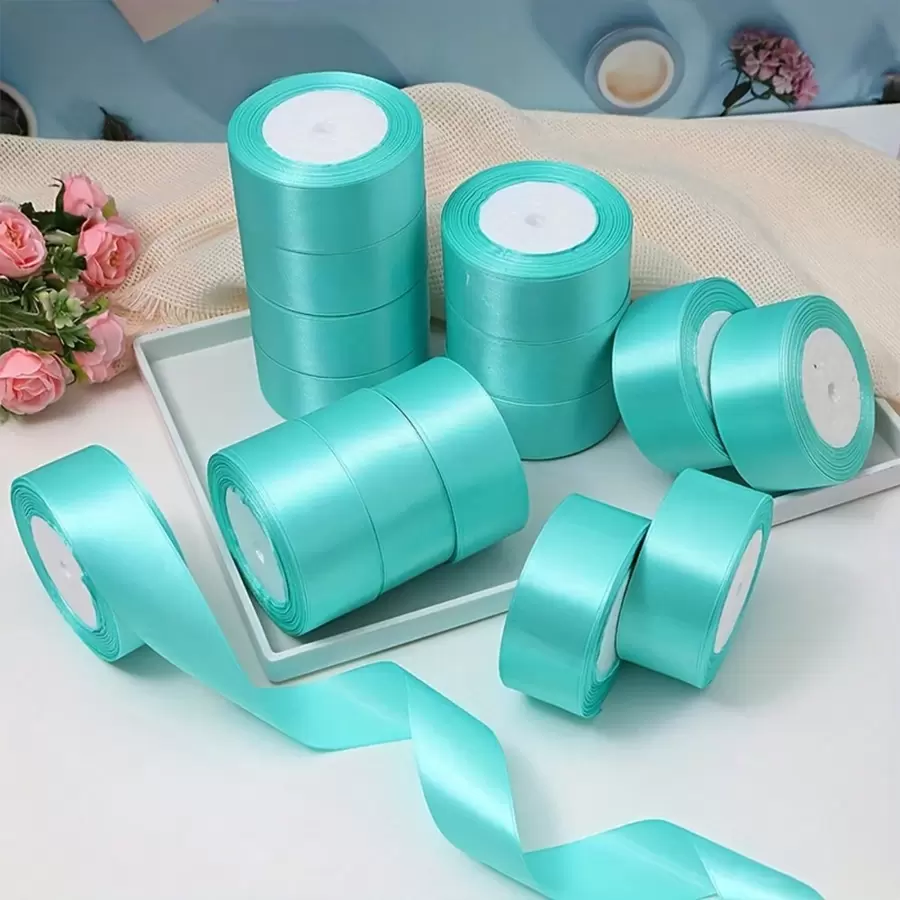 1 Pièce Ruban De Satin De 25 Mètres/rouleau, Ruban De Satin De Soie De Matériau De Fleur De Rose De Bricolage Décoration Ruban De Bande De Cadeau De Gâteau D'emballage De Mariage De Fête