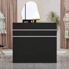Reception Desk with Counter, 3 Drawers & Storage Shelves, Reception Counter Table with Private Panels, for Salon Reception Room Checkout Office (47.3" W x 18.3" D x 43.3" H)