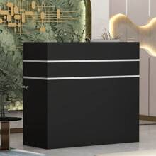Reception Desk with Counter, 3 Drawers & Storage Shelves, Reception Counter Table with Private Panels, for Salon Reception Room Checkout Office (47.3" W x 18.3" D x 43.3" H)