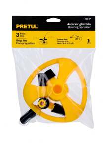 Aspersor Giratorio 3 Brazos, Chorro Fino, b/plástica, Entrada de Agua 3/4" - Amarillo - Ver 2