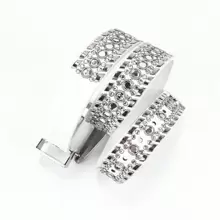 Ladies Rhinestone Studded Punk Style Fashion Jeans Belt, White - White - View 7