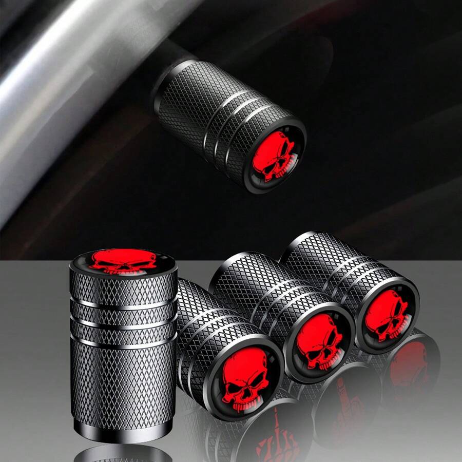4/8Pcs Tire Valve Stem Cap Cover - Tire Air Caps Metal with Plastic Liner Corrosion Resistant Leak-Proof for Car Truck Motorcycle SUV and Bike
