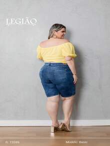 Women Denim Shorts - 藍色 - 查看 2