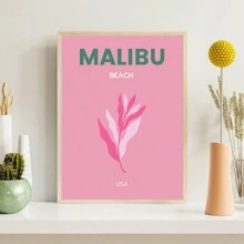 6 件装旅行墙艺术画粉色学院风海滩帆布印刷画海岸海报少女美学装饰卧室、客厅或宿舍墙壁装饰礼物无框 - 彩色 - 查看 3