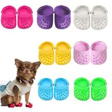 Sandalias Para Mascotas Zapatos Para Perros Para Cahorros Pequeños, Zapatillas Transpirables Con Agujero De Playa De Verano Para Perros, Accesorios De Muñeca De 18 Pulgadas - Azul - Ver 2