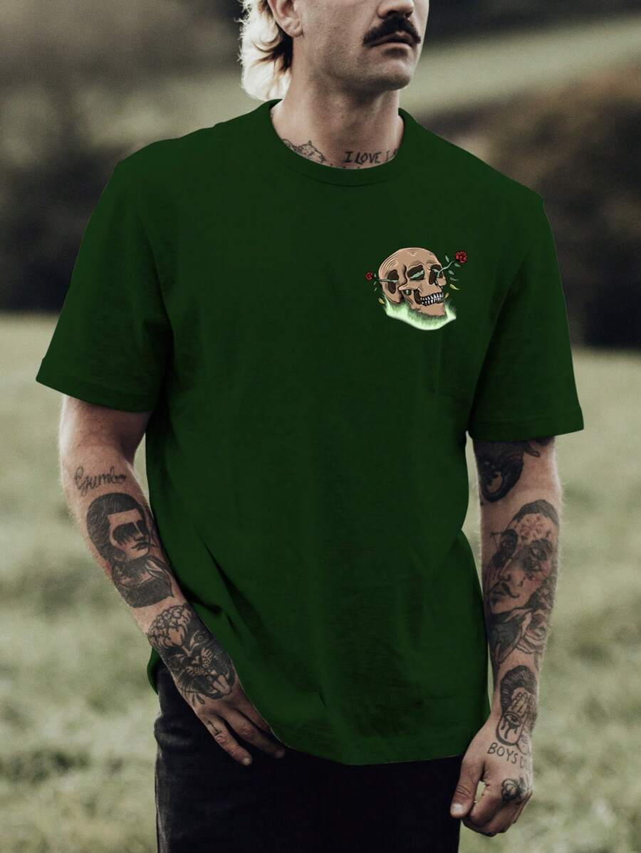 Men T-Shirts - Màu xanh lá cây đậm - Xem 1