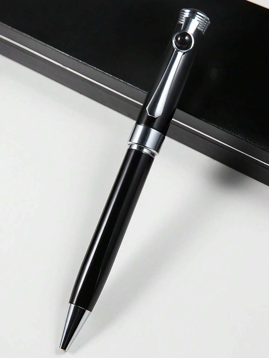 STONEGO 1PC 奢华圆珠笔，黑色中号笔尖可填充滚珠笔，书写流畅，不锈钢笔，优雅签名行政笔，礼品笔，适合男士女士、学校、办公室、商务