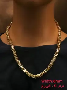 1 Stück 5mm 6mm 8mm breite neue hochwertige goldene Edelstahl Byzantinische Choker Halskette für Herren