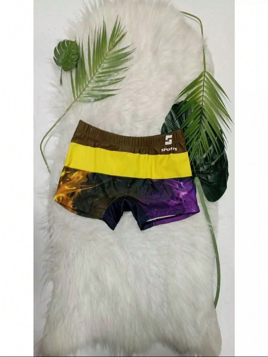 Men Swim Shorts - 黃色 - 查看 1