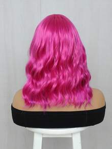 萬聖節多彩波浪髮型假髮,帶劉海的卷髮假髮,看起來自然,適合女性,橘色、黃色、藍色假髮,綜合纖維假髮,適用於日常、學校、派對、cosplay、節日、聖誕節裝飾等用途,時尚假髮商品